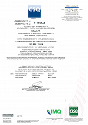 Сертификат CSQ ISO 9001 : 2015 CEA